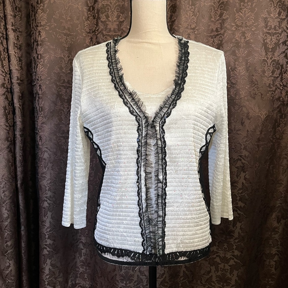 Albert Makali Twinset Black & White Worn Once & Dry Cleaned Size L